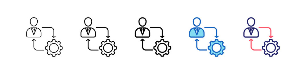 Management Icon In 5 Different Styles Set Collection.   