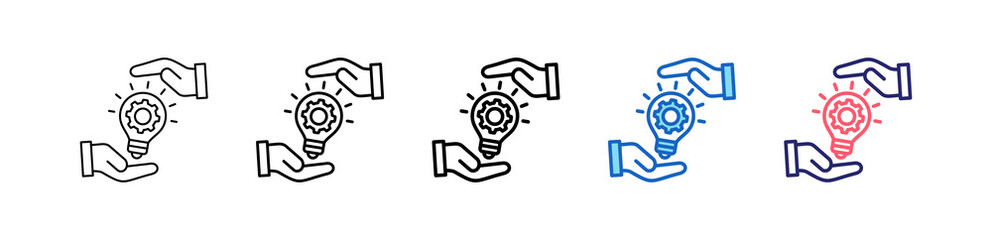 Idea Icon In 5 Different Styles Set Collection.   