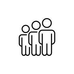 Population growth icon. Outline style. People increase, economic development, demographic trend, business chart, global community, human resource, success progress. Thin line symbol.