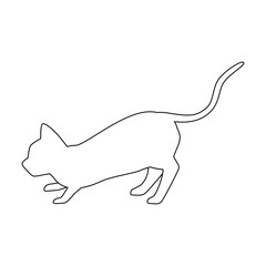 Obraz premium ねこのシルエット10 線画