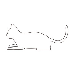 ねこのシルエット8 線画