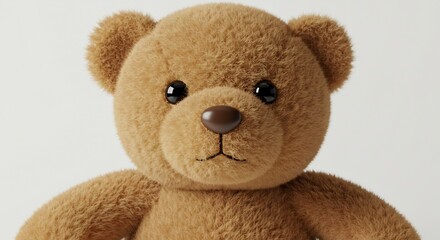 Obraz premium Kuscheliger Teddybaer sanftes Licht strahlt Ruhe aus. AI Generated