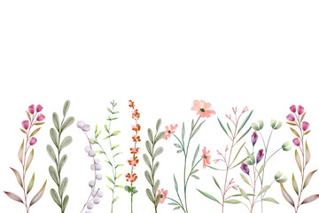 Watercolor flowers background vector for design.