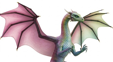 Fantasievoller Drache schwebt elegant sanft im Licht. AI Generated