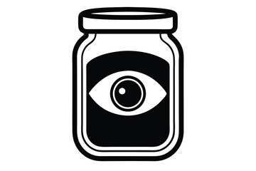 eyeball in jar vector icon