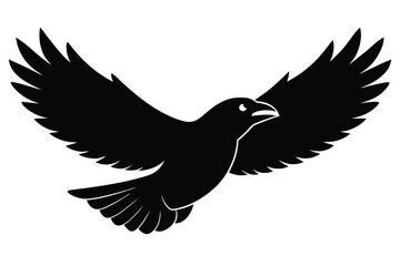 flying raven vector icon