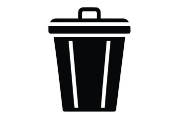 garbage bin with lid vector icon