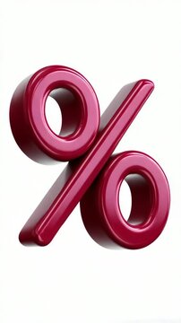 A red and pink symbol of a percentage. The symbol is made of a red and pink material and is designed to look like a circle with a line through it