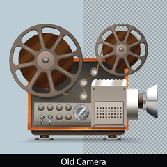 vintage film projector illustration