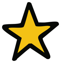 A shiny 3d golden star icon with a bright yellow metal shine is a single decorative award symbol and vector element isolated on a white background for a Christmas celebration design