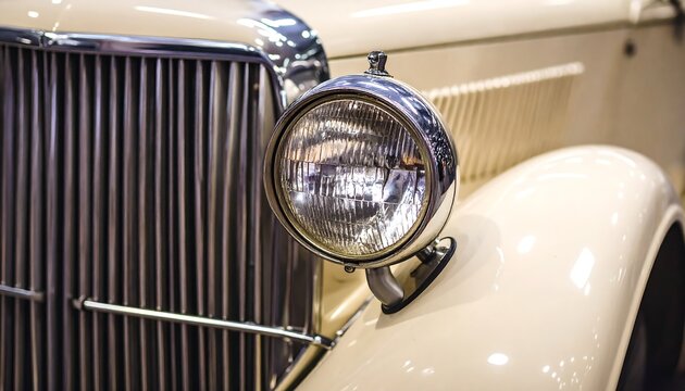 Fototapeta Vintage car headlight close-up