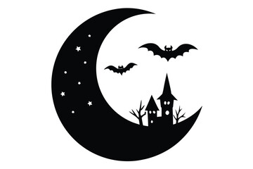 halloween moon vector icon
