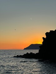 sunset on the sea