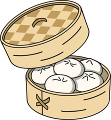 vector illustration of a dumpling