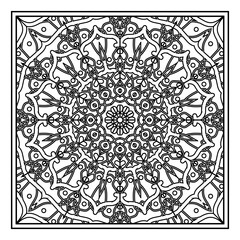 Mehndi flower pattern for Henna drawing and tattoo. Decoration in ethnic oriental  Indian style. Doodle ornament. Outline hand draw vector illustration.