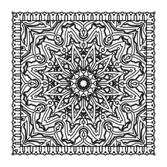 Mehndi flower pattern for Henna drawing and tattoo. Decoration in ethnic oriental  Indian style. Doodle ornament. Outline hand draw vector illustration.