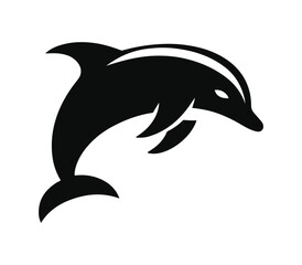 dolphin silhouette isolated on white