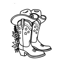 Vector illustration of cowgirl boots 