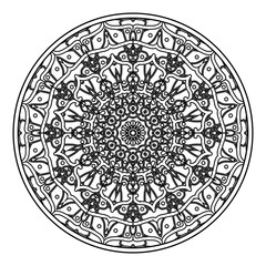 Mehndi flower pattern for Henna drawing and tattoo. Decoration in ethnic oriental  Indian style. Doodle ornament. Outline hand draw vector illustration.