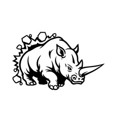 Vector illustration of rhino icon