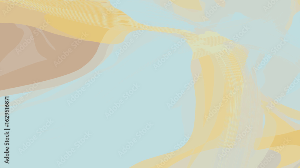 Poster abstract flat vector background in soft pastel colors and flowing shapes