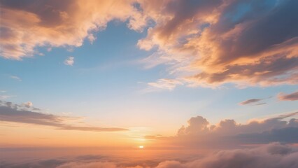 Obraz premium Golden Sunset Above the Clouds