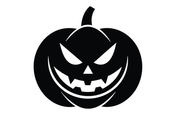 pumpkin with evil smile vector icon
