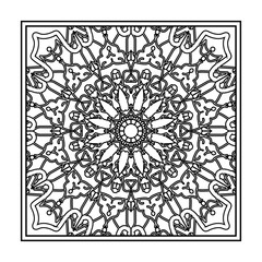 Mehndi flower pattern for Henna drawing and tattoo. Decoration in ethnic oriental  Indian style. Doodle ornament. Outline hand draw vector illustration.