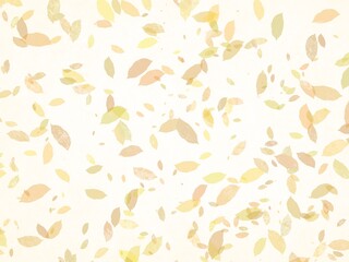 白バックを背景に茶色の落ち葉を散りばめた背景素材イラスト