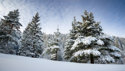 Fototapeta premium snow covered pine tree on transparent background