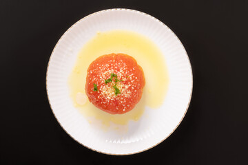 冷やしトマト（湯剥き　オリーブオイル　粉チーズ）