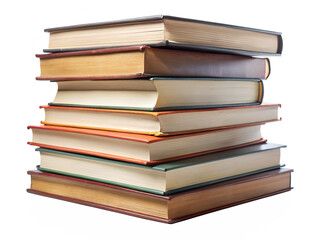 Fototapeta premium A stack of old books isolated on transparent background
