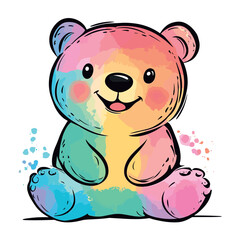 Obraz premium cute little bear isolated vector illustration