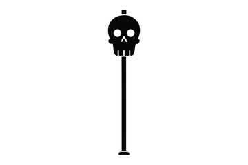 skull on pole vector icon