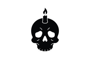 skull with candle on top vector icon
