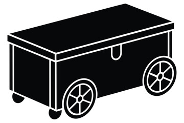 storage box with wheels vector icon