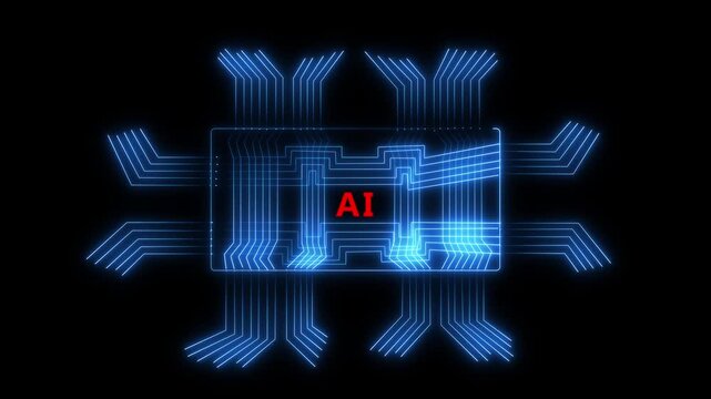 Ai tools or neon box. Multi function for Agentic AI technology motion background. Multi agent AI systems. Automate repetitive work 4k icon