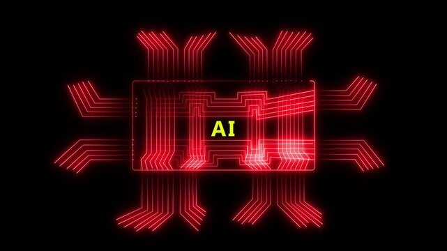 Ai tools or neon box. Multi function for Agentic AI technology motion background. Multi agent AI systems. Automate repetitive work 4k icon