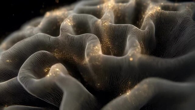 Timelapse CGI showing gradual spread of tau protein clusters across cerebral cortex sections linked to chronic brain injury.