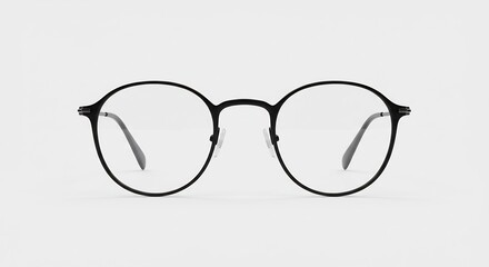 Stylish Black Round Eyeglasses with Clear Lenses - Modern Optical Frame Design