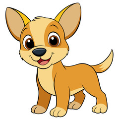 Cute cartoon chihuahua dog smiling isolated on white background