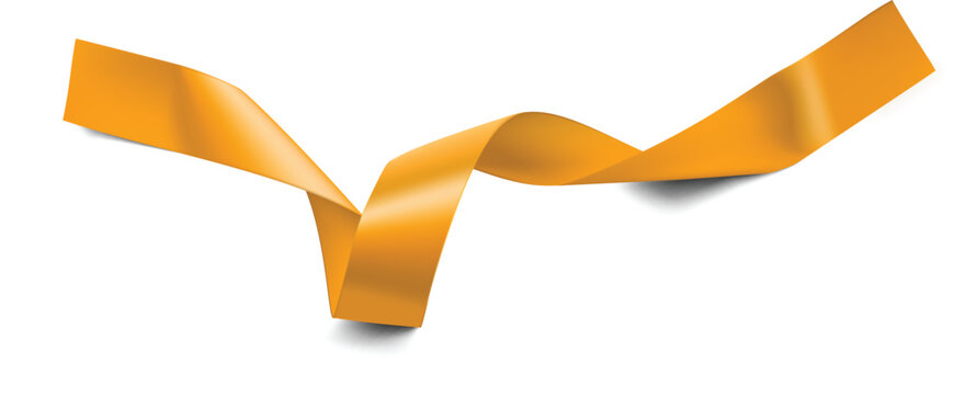 Golden ribbons. promotion retro decoration, yellow price sale. Realistic vector gold ribbon, Shiny old labels, wave banner elements