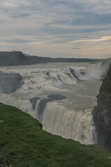 Gullfoss Waterfall Cascading into Hvita River Canyon in Iceland