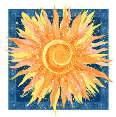 Sun. Hand drawn vector illustration