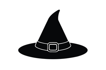 witch hat with buckle vector icon