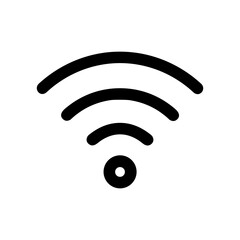 Simple Line Style Wifi Connection Symbol Icon Isolated on White