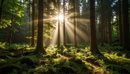 sunrise in the forest