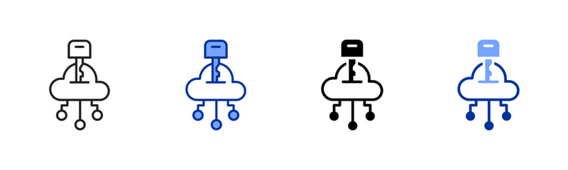 Cloud icon sheet multiple style collection