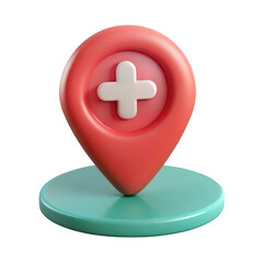 Obraz premium 3d medical location marker icon isolated on transparent background