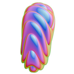 Y2k iridescent 3d rendering shape